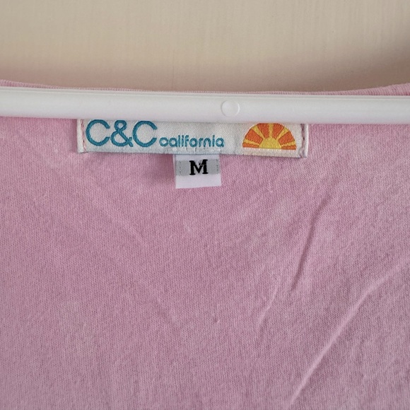 C&C California Pink Scoop neck t-shirt, M - Picture 2 of 4